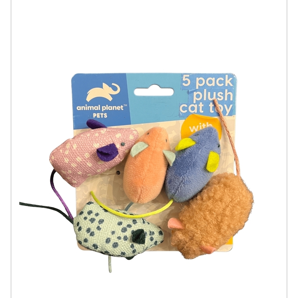 Animal Planet PETS Plush Cat Toy 5-Pack - Multicolor